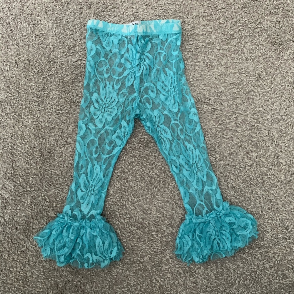 Mudpie Aqua Lace Ruffle Bottoms